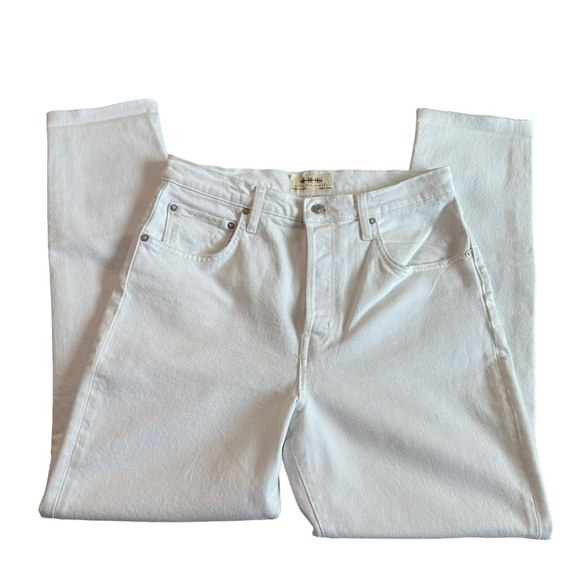 Free People We the Free 5 Button Fly Jeans High Rise Raw hems Distressed Size 31 - Picture 8 of 16